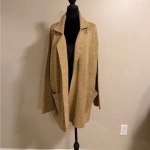Thread & Supply Tan Cozy Teddy Open Cardigan